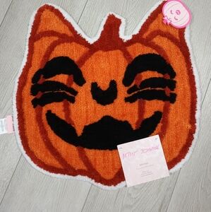 Betsey Johnson Orange and Black Cat Rug